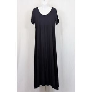 The Nines by Hatch Dress Black Long Maxi Gathered Sleeves Maternity Size L